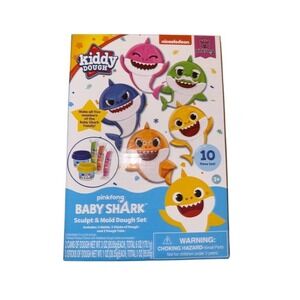 Baby Shark Kiddy Dough Sculpt & Mold Set 10-Piece Kids Ages 3+